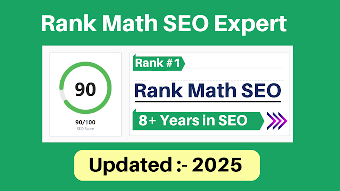 I will configure Rank Math SEO for a 90+ score.